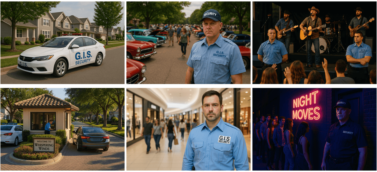 image shows AI generated images for G.I.S. Security & Investigations AI generated marketing